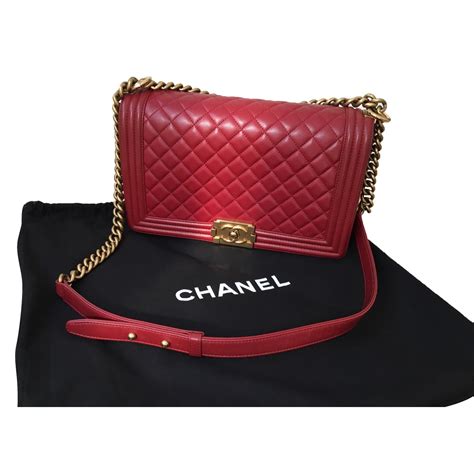 chanel bag red boy|Chanel small boy bag black.